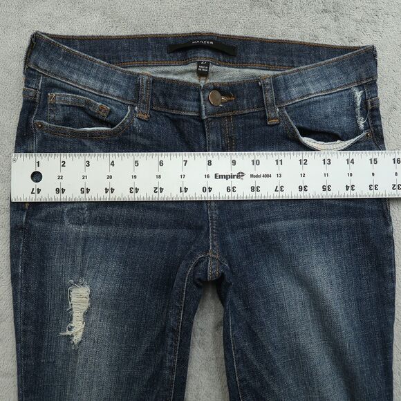 Harper Jeans Women's Size 27 Blue Low-Rise Skinny Denim 28" Inseam Distressed - Picture 6 of 15